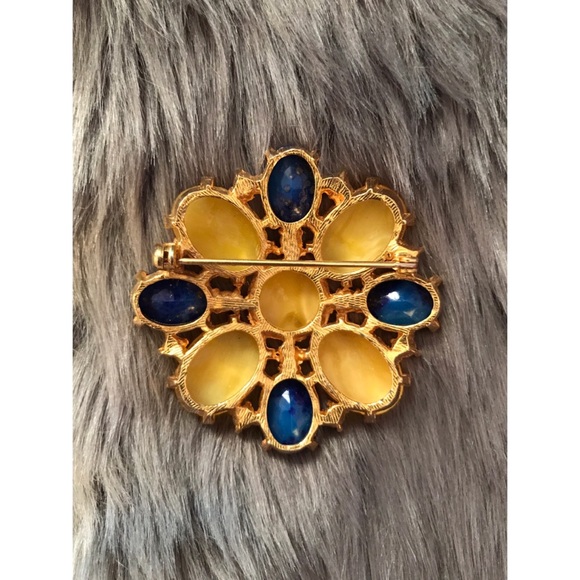 Vintage- Lapis Brooch - Picture 2 of 4
